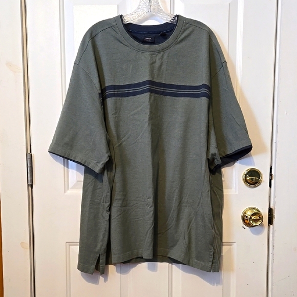 Arrow, Short Sleeve Tee, 4XL, Crew Neck Striped, Green, Blue, Soft Cotton Blend - Picture 1 of 11